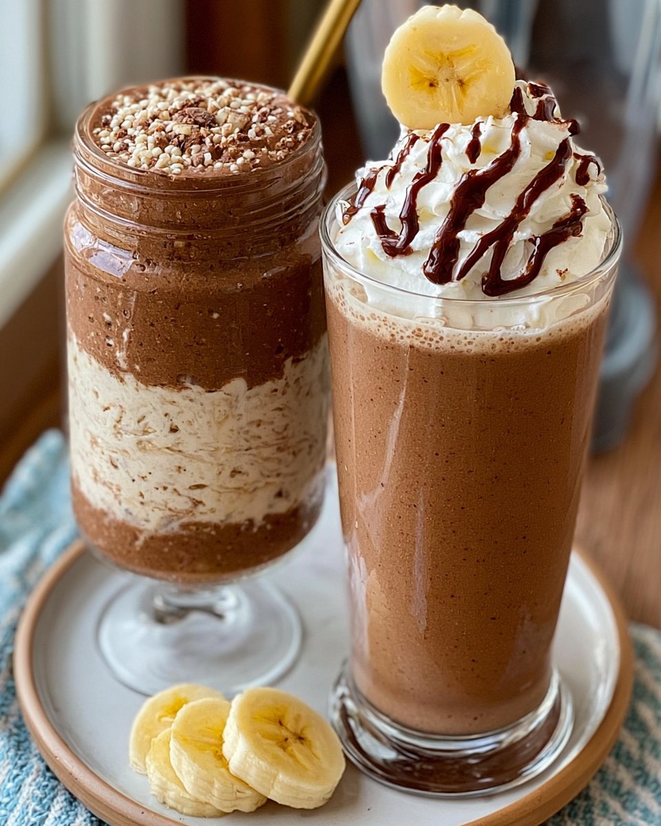 Creamy Chocolate Banana Cheesecake Smoothie