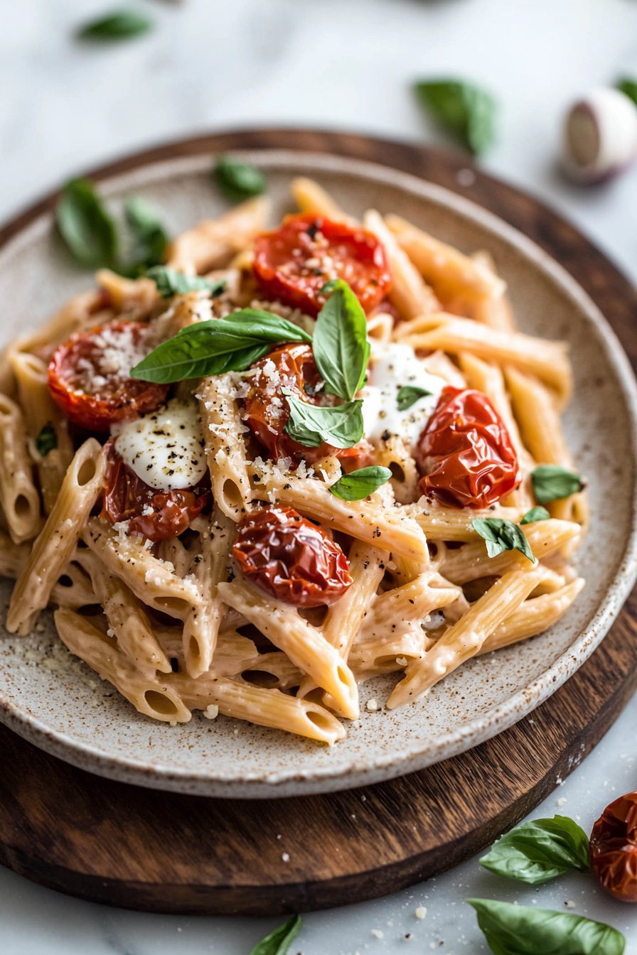 Cremige toskanische langsam geröstete Tomaten-Pasta