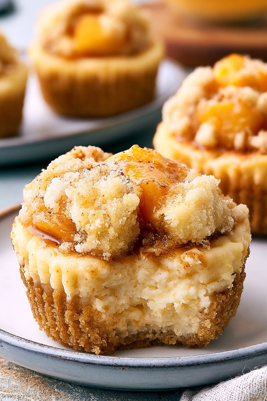 Peach Cobbler Mini Cheesecakes