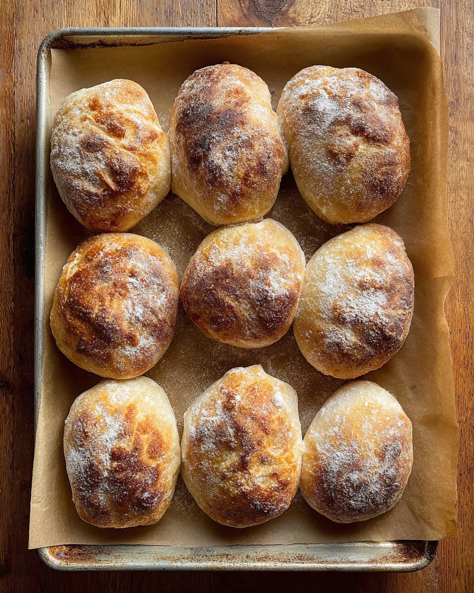 No-Knead Overnight Sandwich Rolls