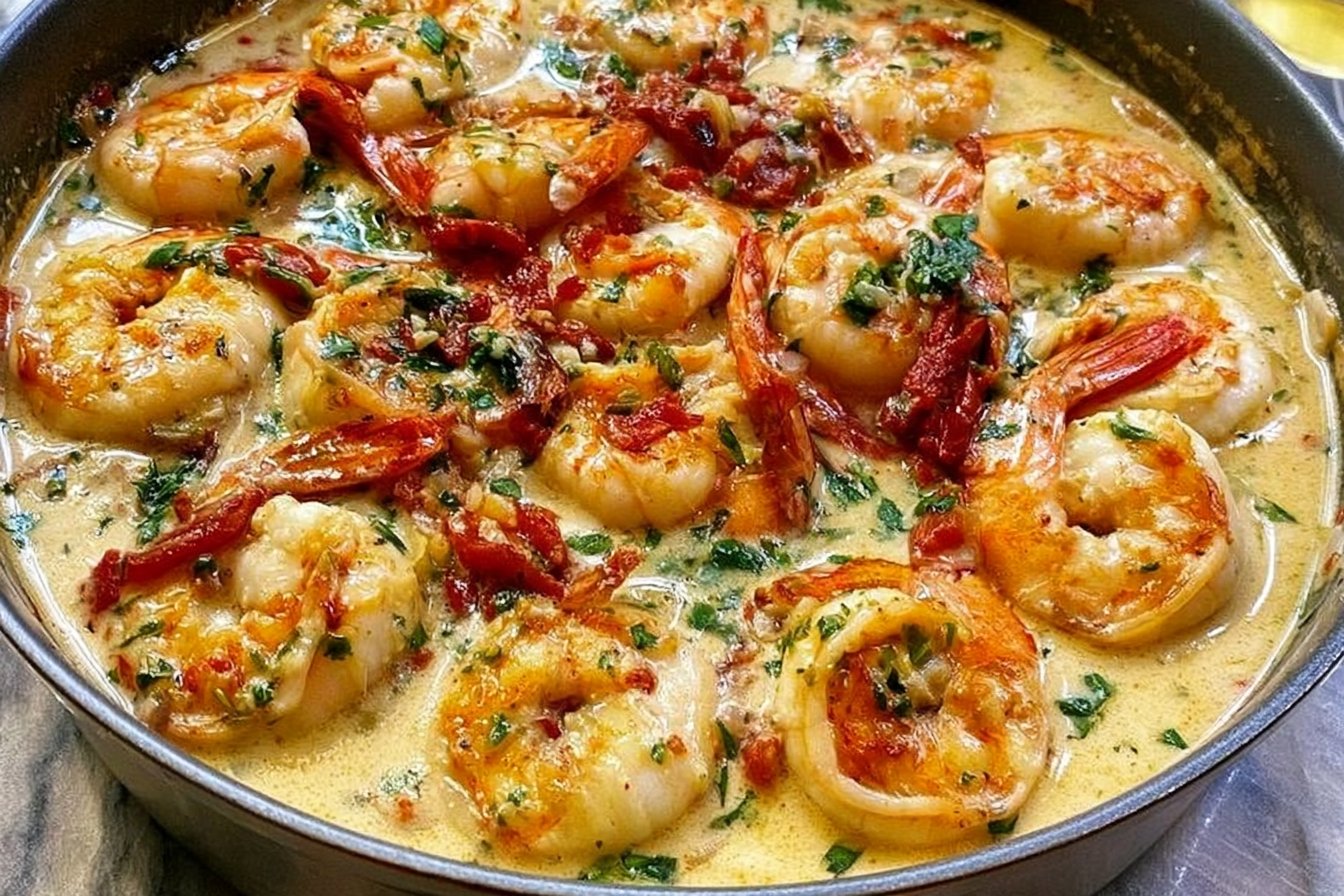 One Pan Creamy Garlic Shrimp