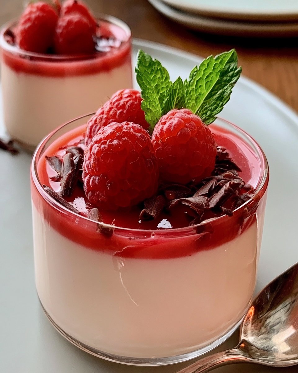 Raspberry White Chocolate Panna Cotta