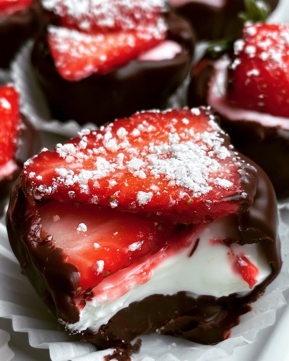 Chocolate-Covered Strawberry Yogurt Bites Recipe