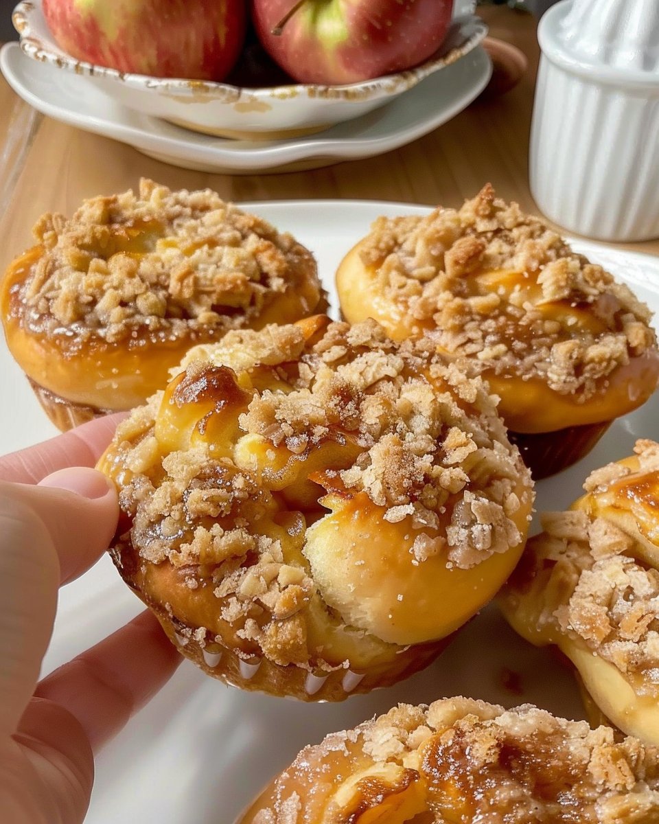 Apple Cheesecake Streusel Buns