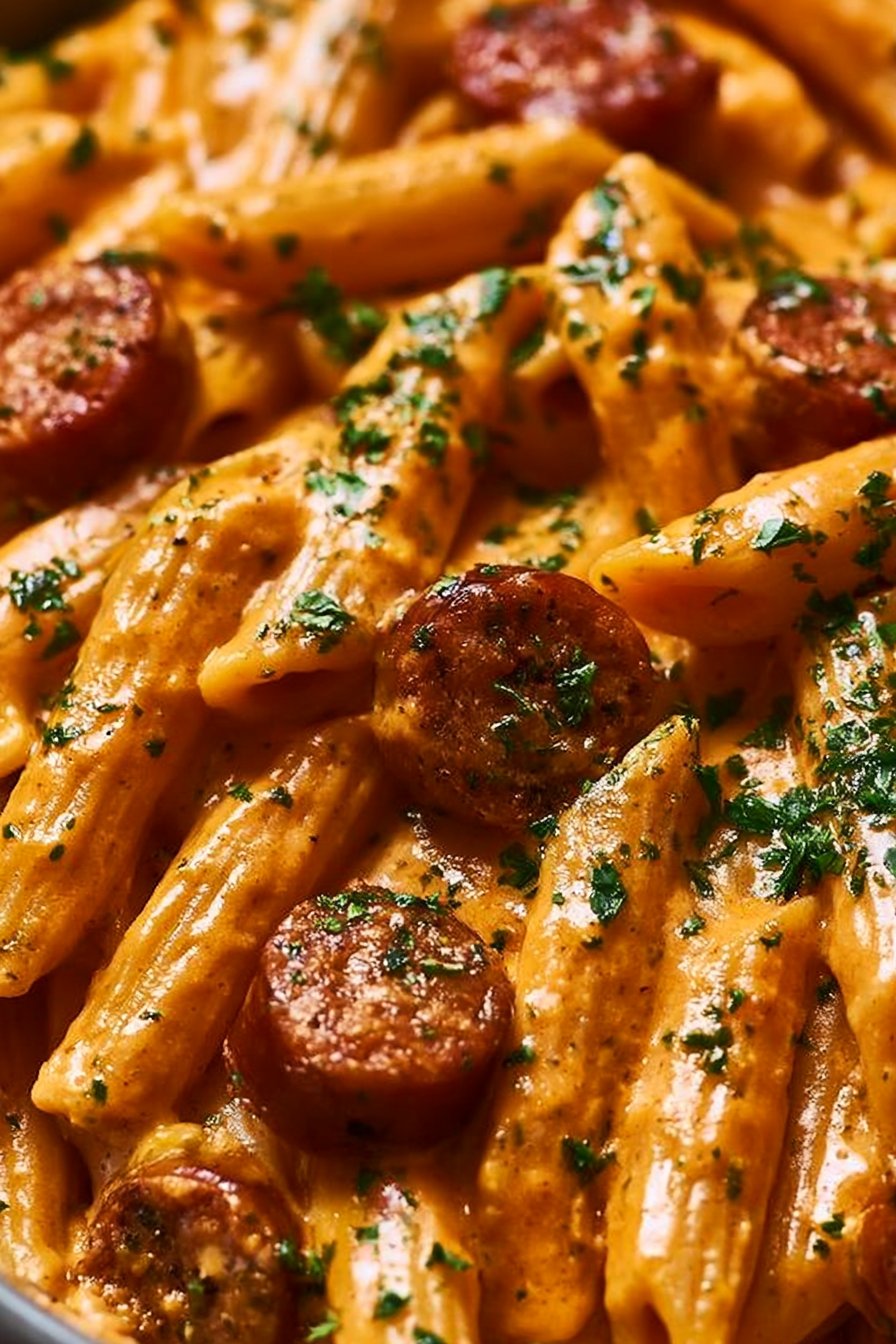 Creamy Spicy Cajun Sausage Pasta