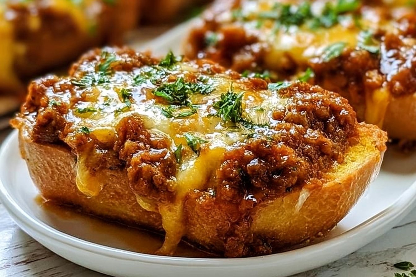Sloppy Joe Garlic Bread