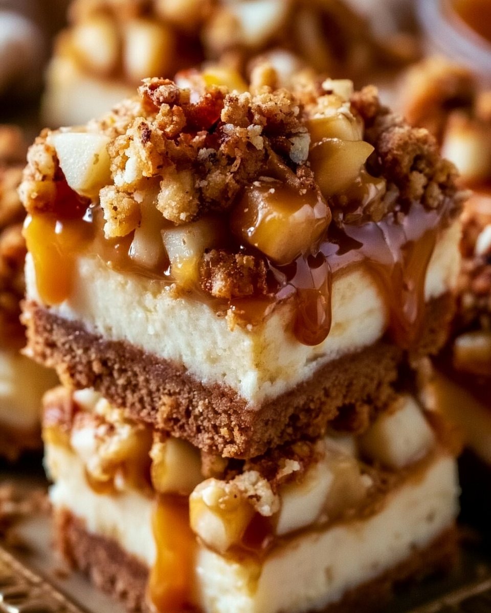 Caramel Apple Cheesecake Bars
