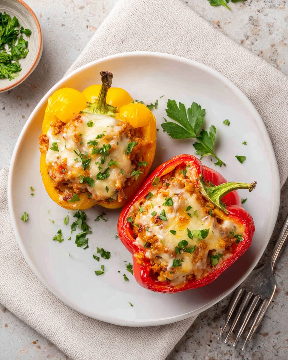 No-rice Stuffed Bell Peppers