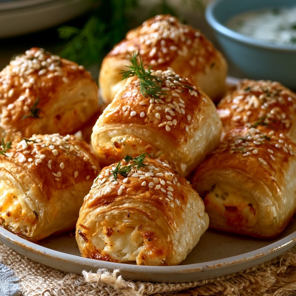 Crispy Feta Rolls in Puff Pastry