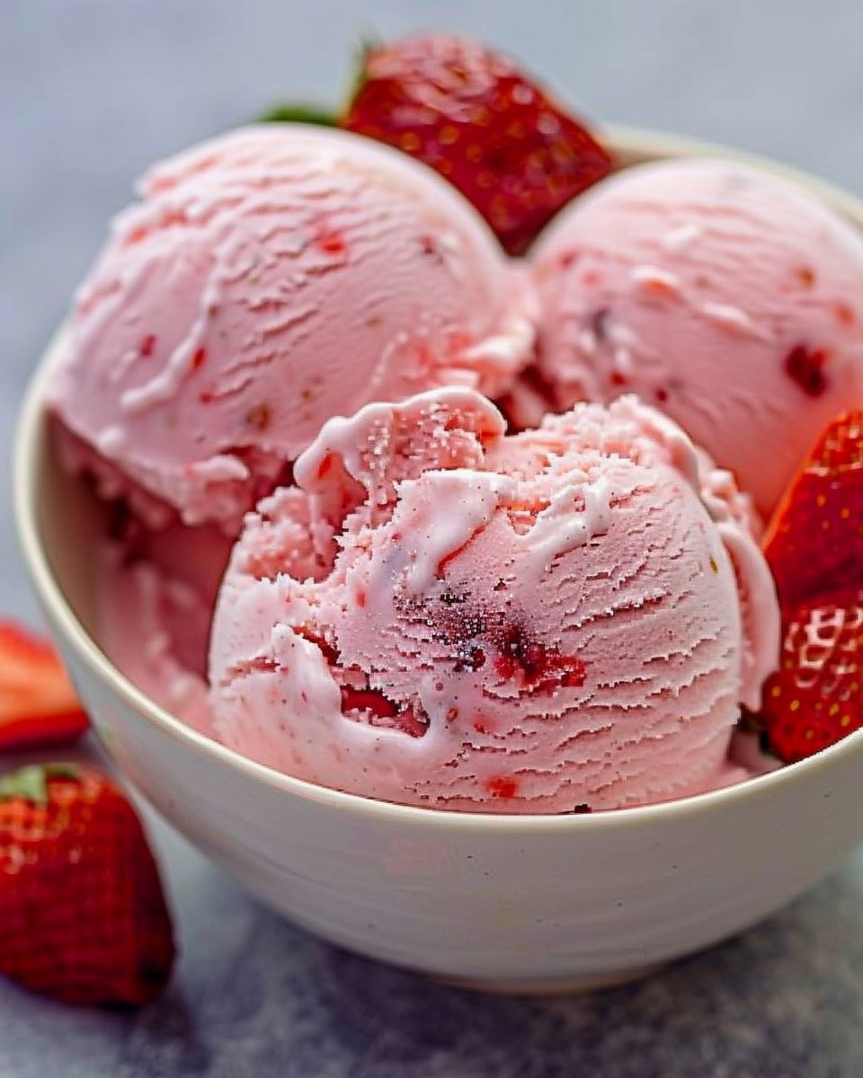No Churn Strawberry Ice Cream