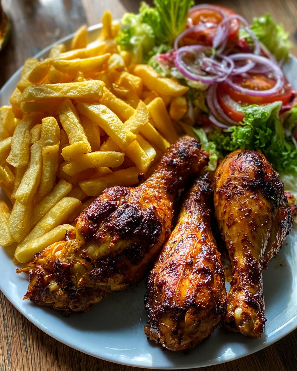 Golden Roasted Chicken Drumstick Plate