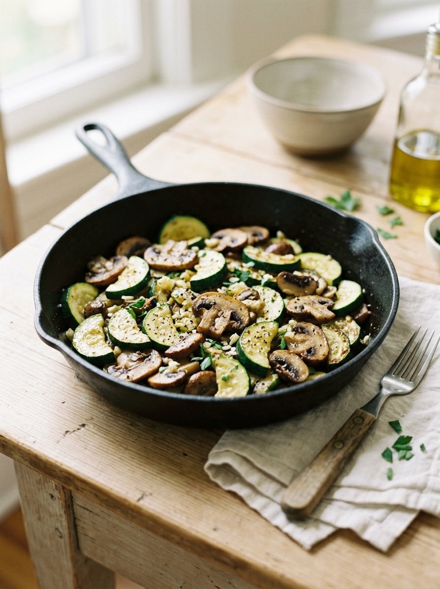 Skillet Zucchini and Mushrooms