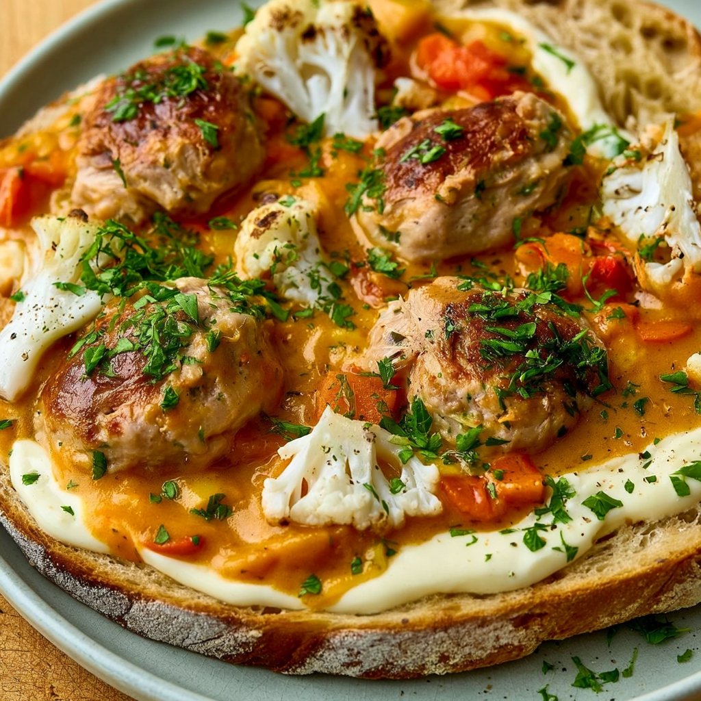 Thunfischbällchen in Kokosmilch-Gemüsecurry