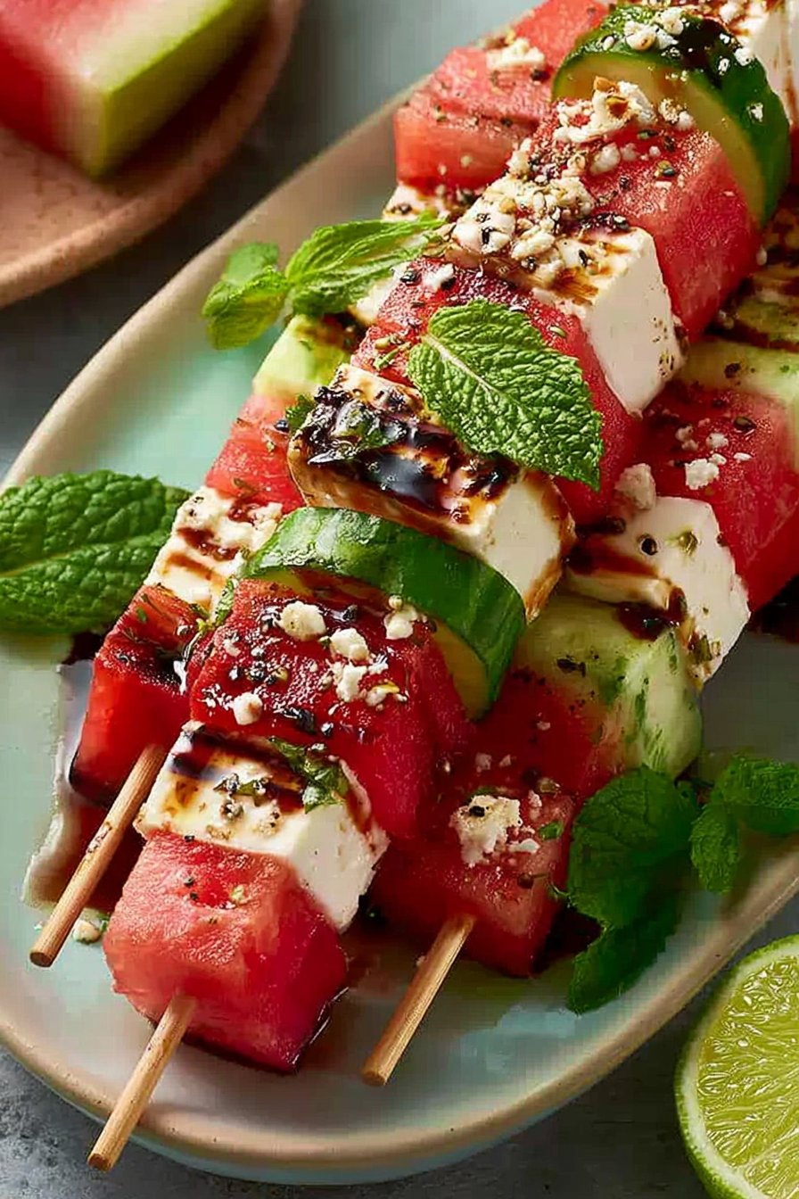 Summer Watermelon Feta Skewers