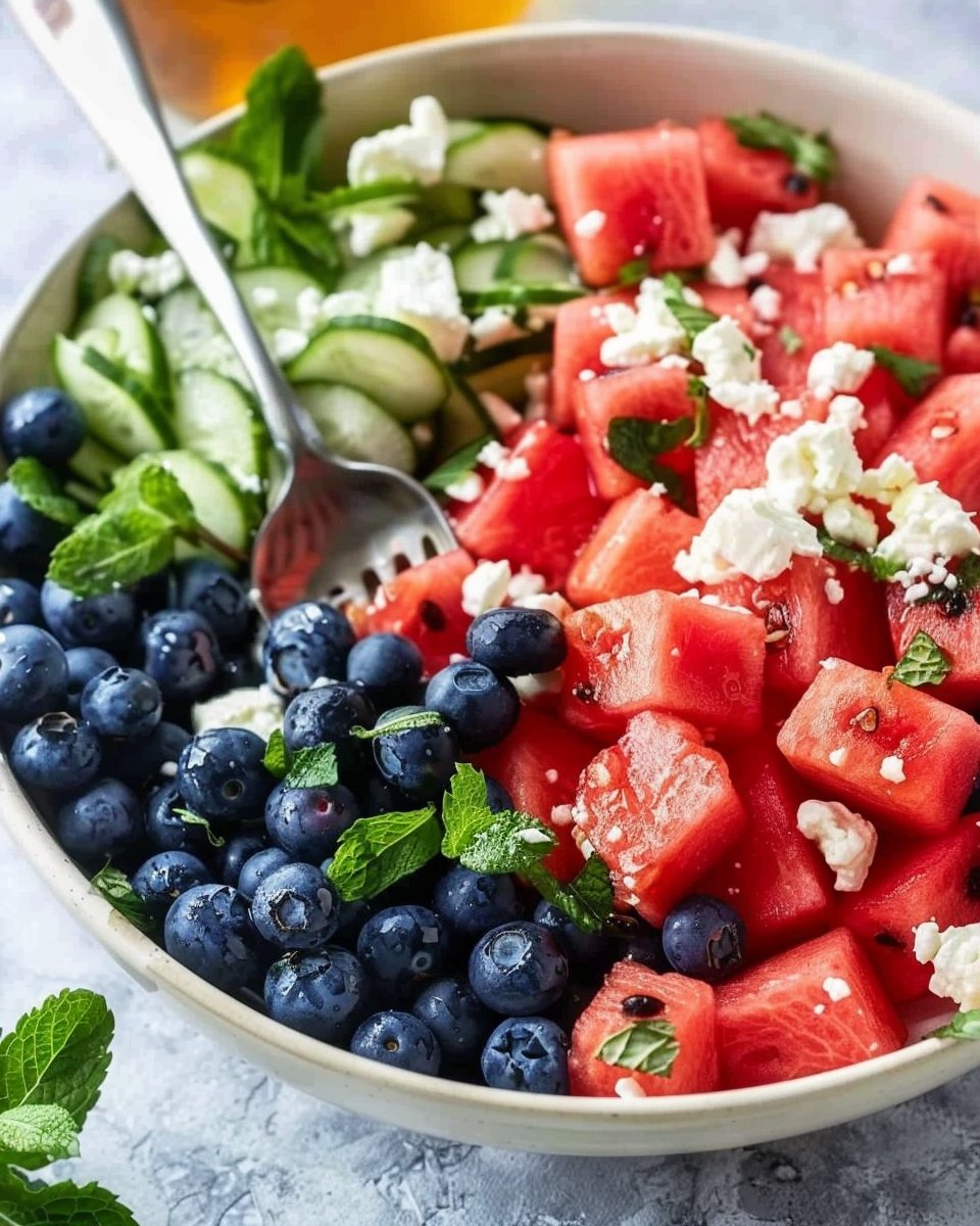 Watermelon Blueberry Feta Salad