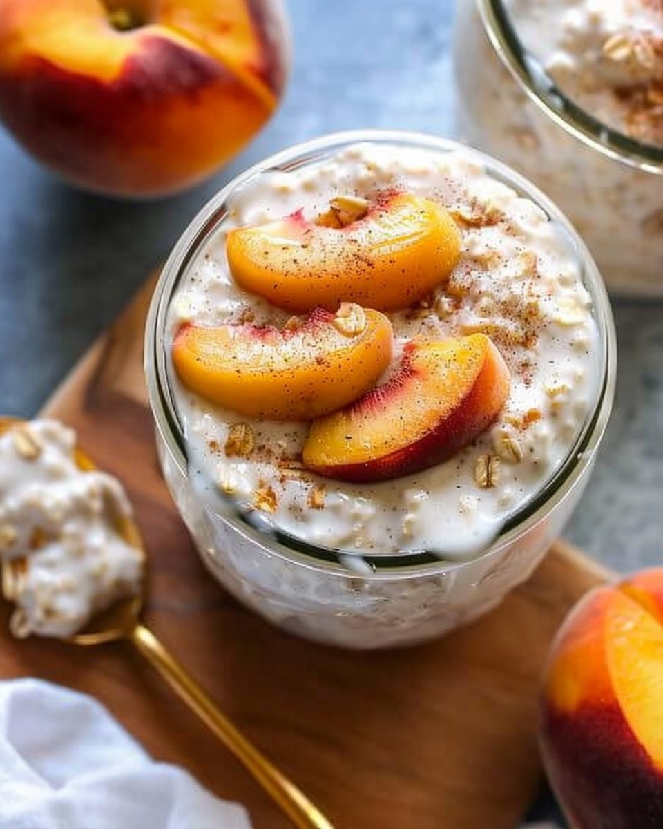 Peaches and Cream Overnight Oats