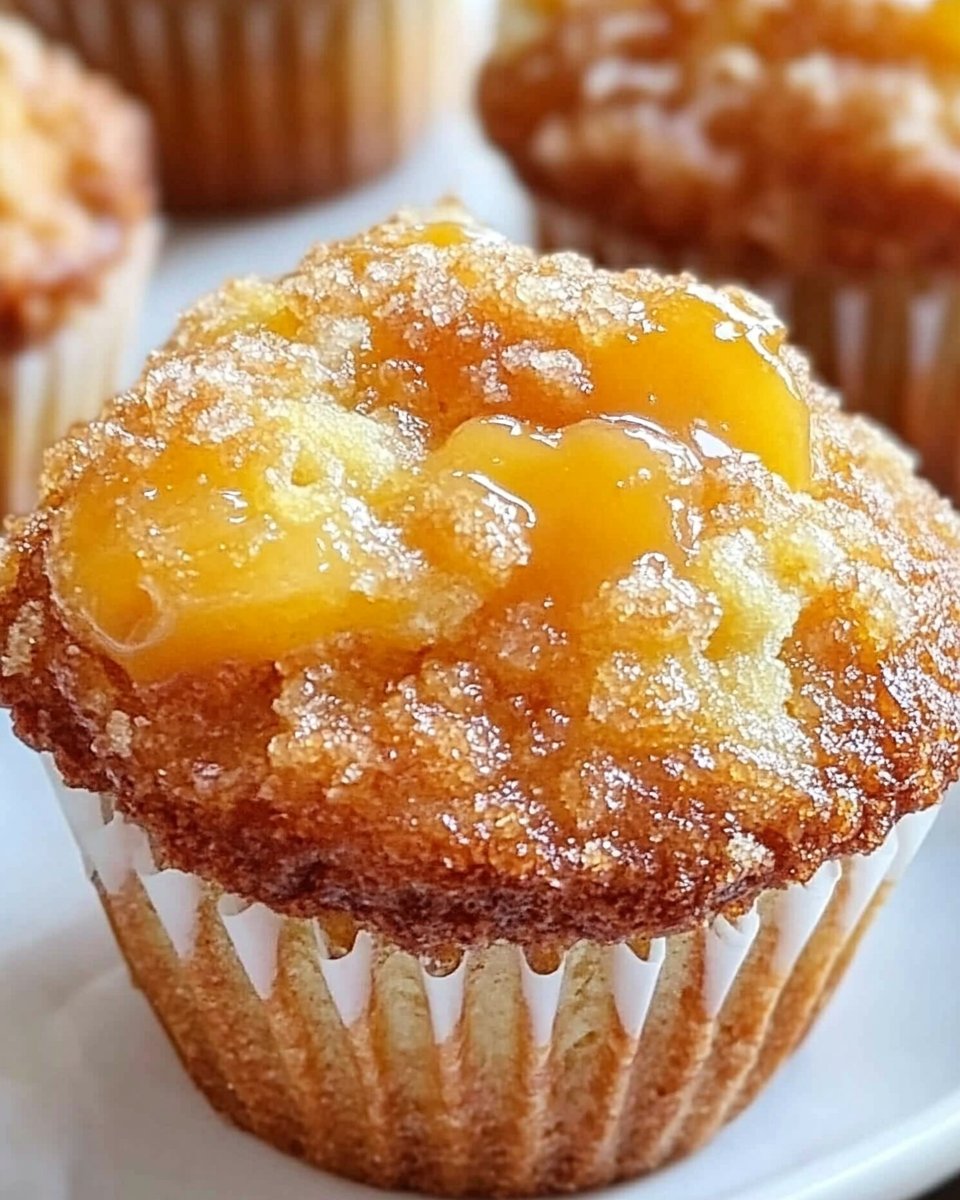 Homemade Peach Cobbler Muffins