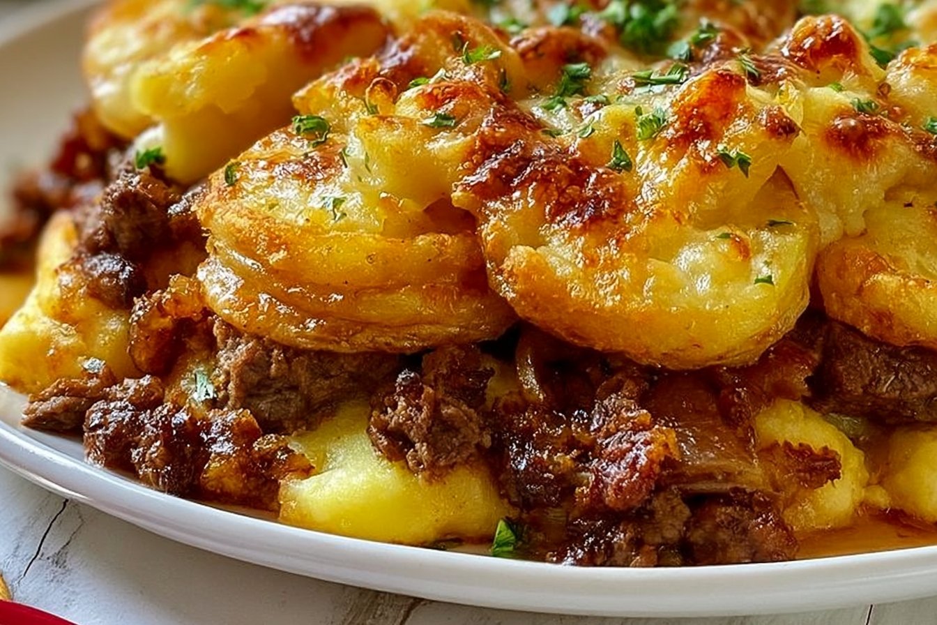 Healthy Loaded Beef and Potato Bake