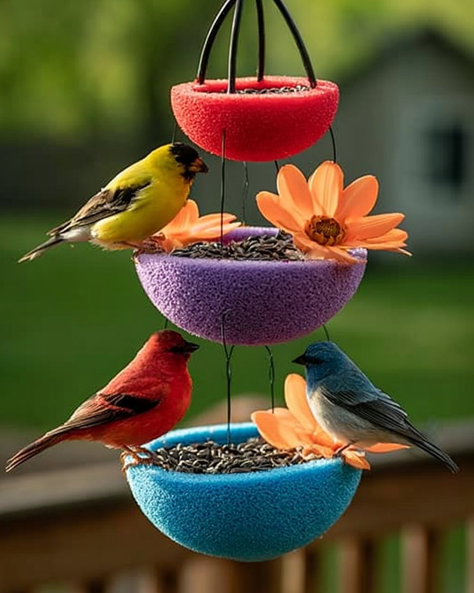 Pool Noodle Flower Bird Feeder