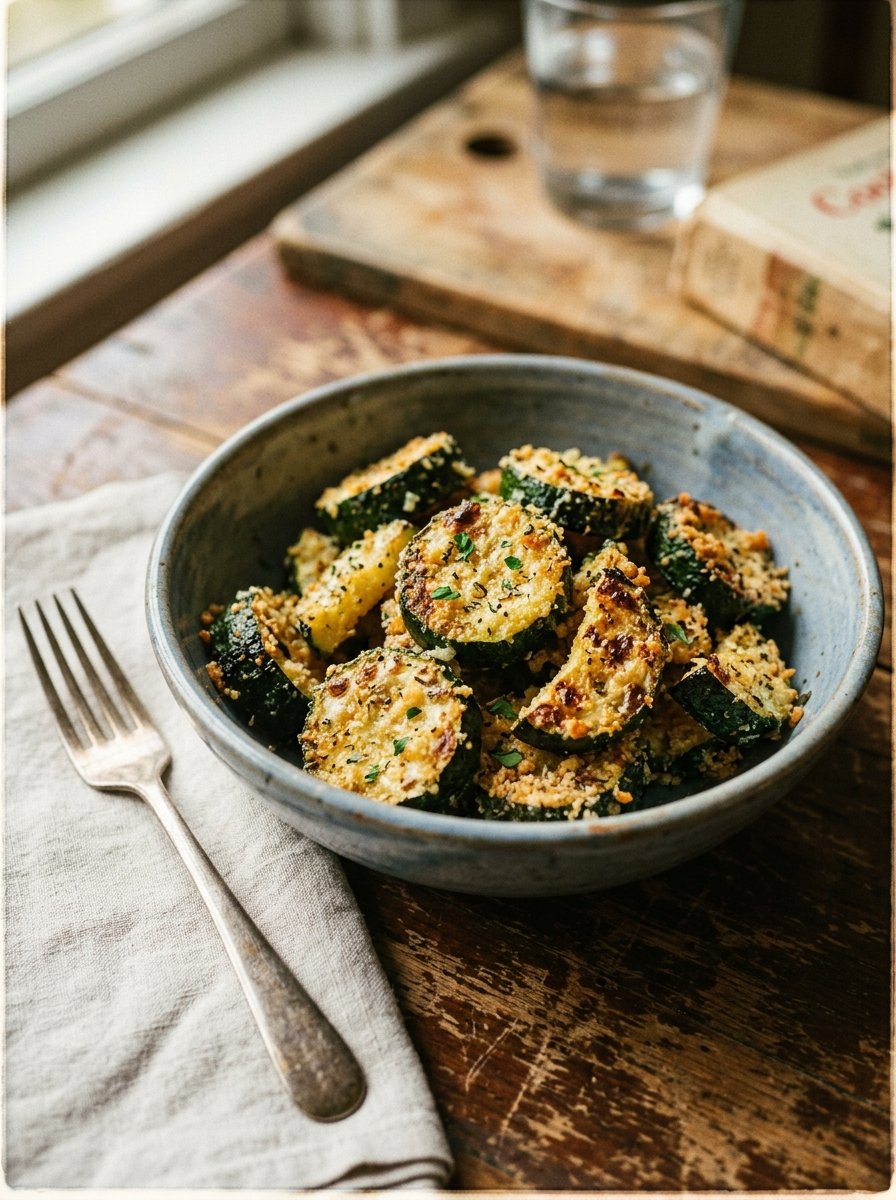 Irresistibly Crunchy Garlic Parmesan Roasted Zucchini
