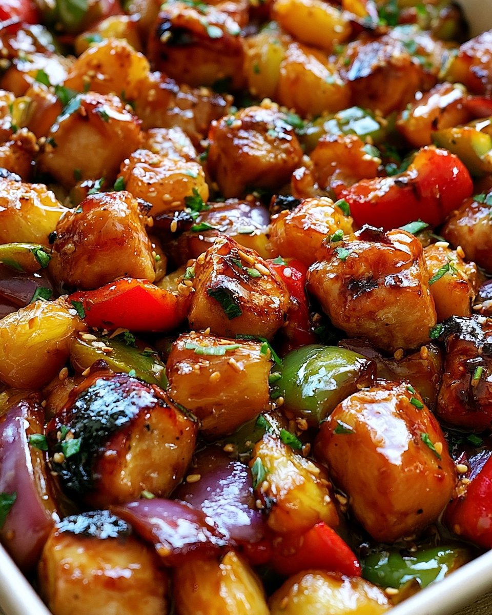 Sheet Pan Hawaiian Chicken Dinner