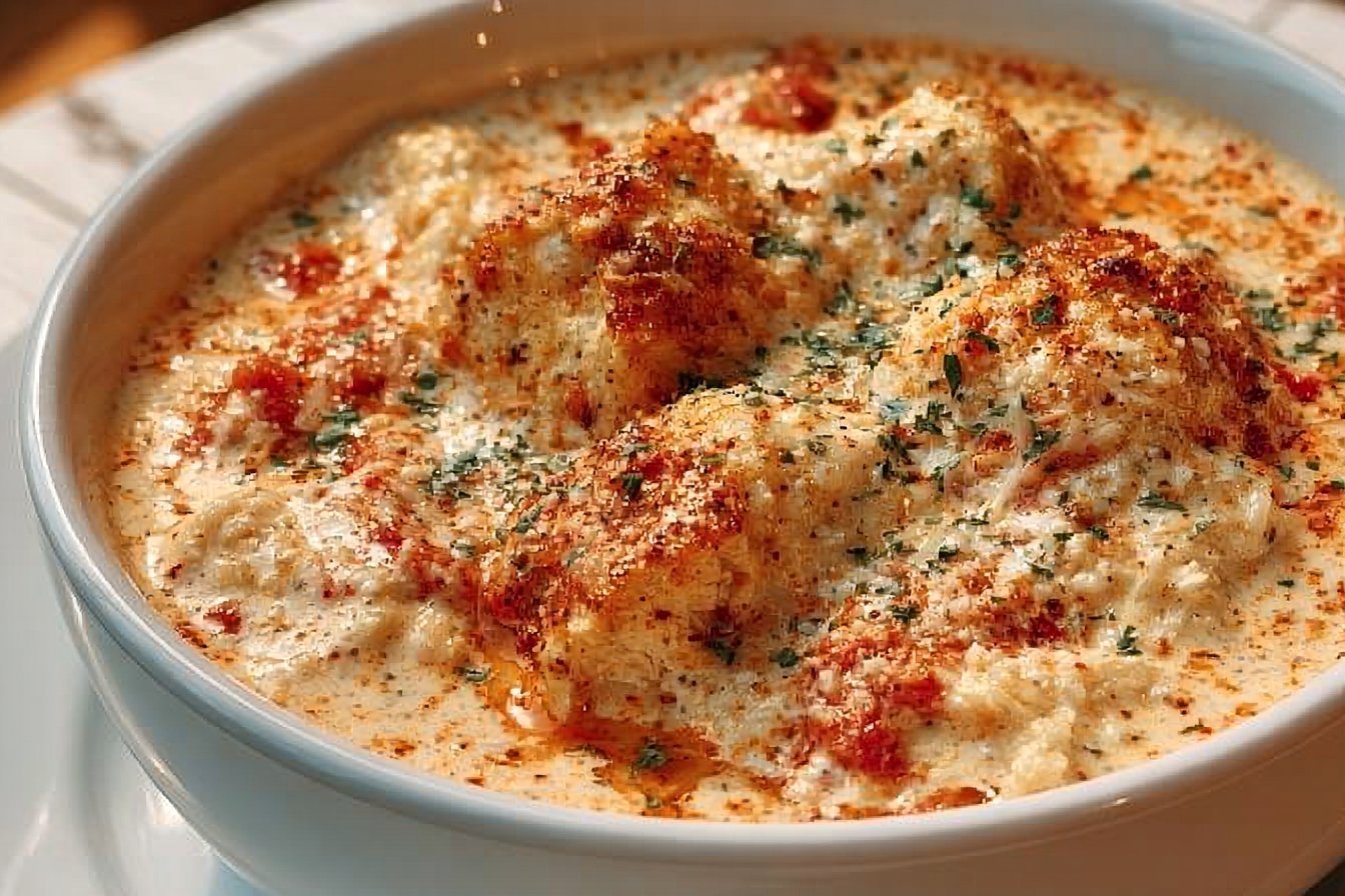Crock Pot Creamy Chicken Parmesan Soup