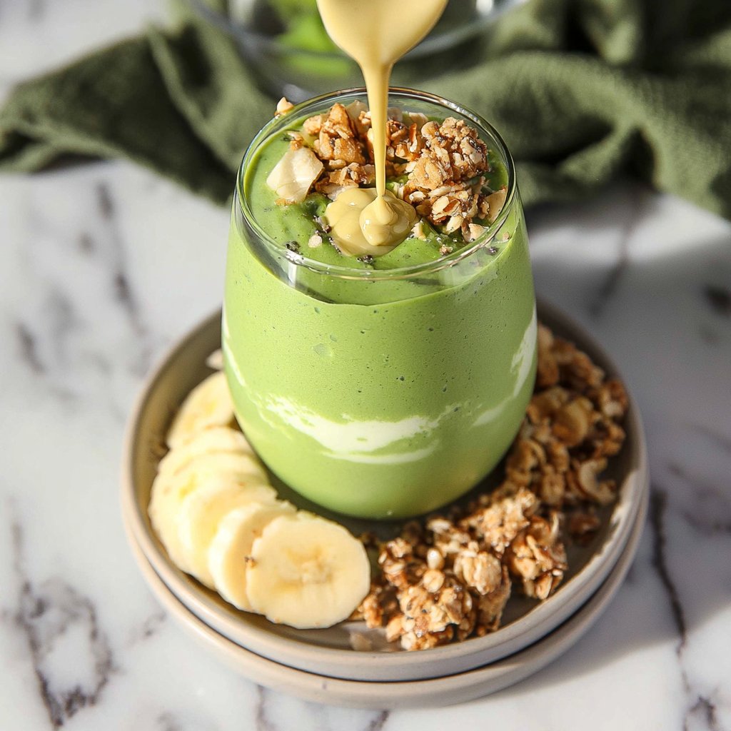 Green Kefir Smoothie with Granola