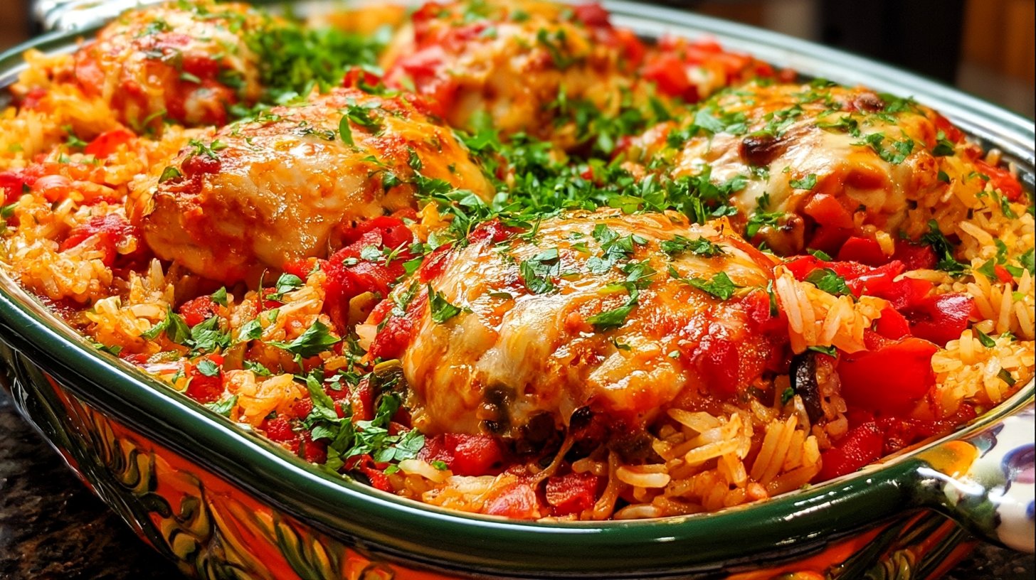 Easy Baked Salsa Chicken and Rice