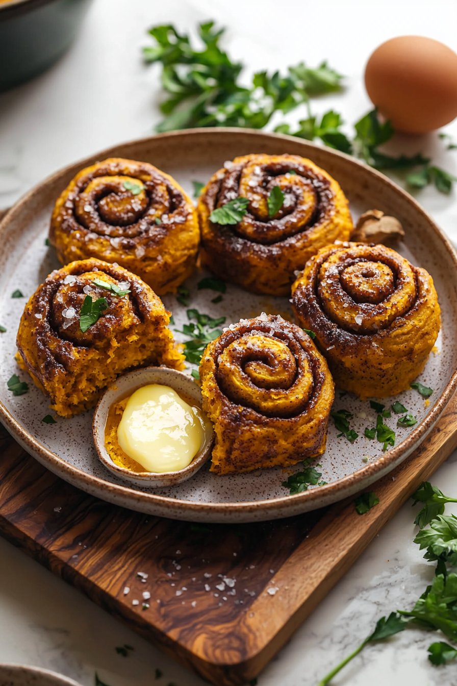Hausgemachte Kürbis-Chai-Zimtschnecken