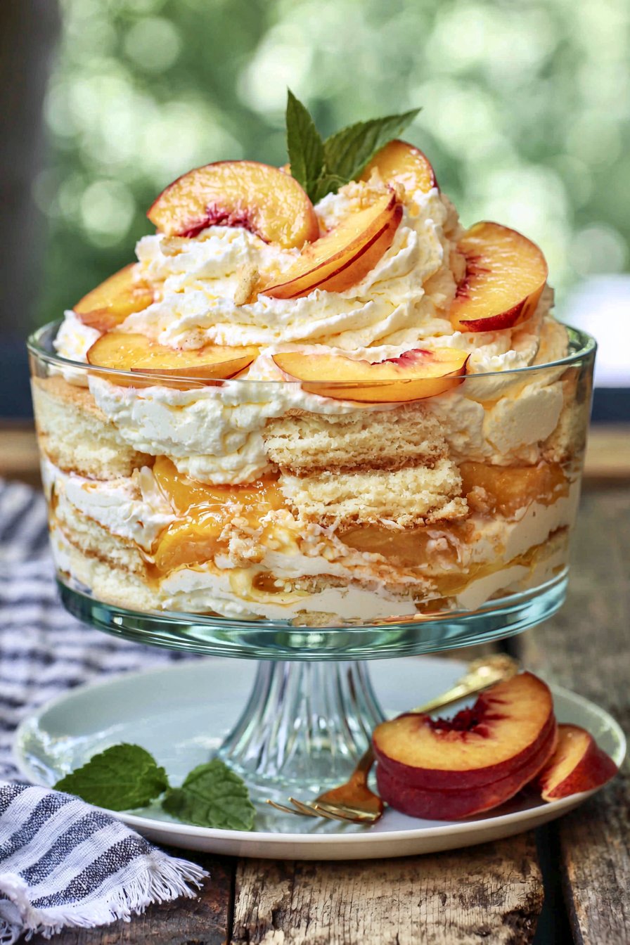Peaches and Cream Trifle