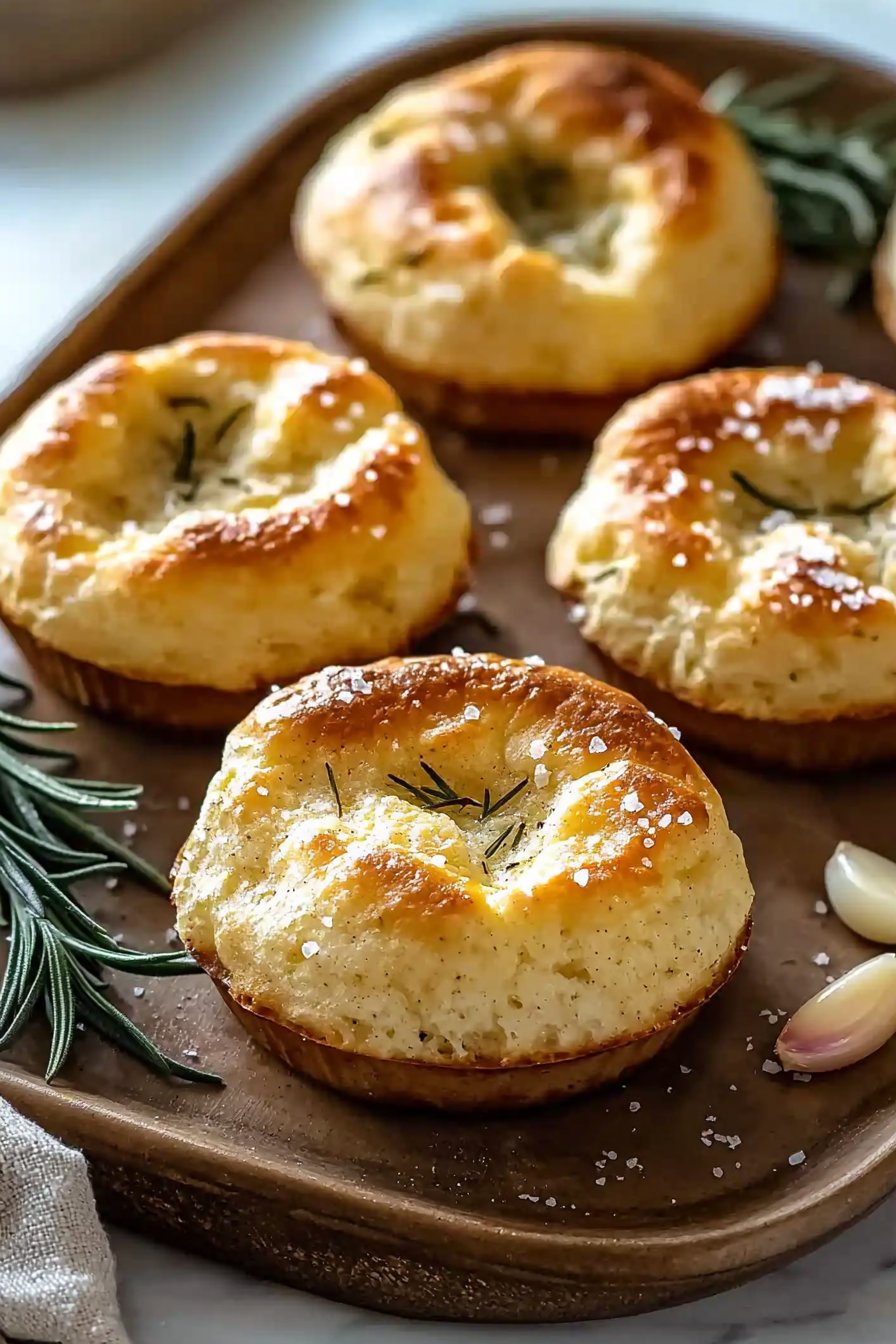 Garlic Rosemary Focaccia Muffins