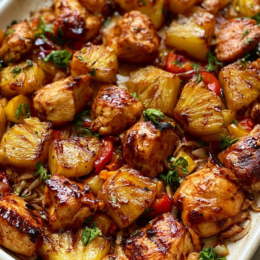 Sheet Pan Hawaiian Chicken Dinner