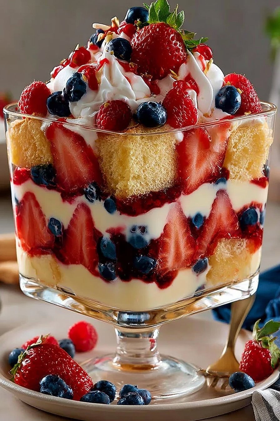 Creamy English Berry Trifle