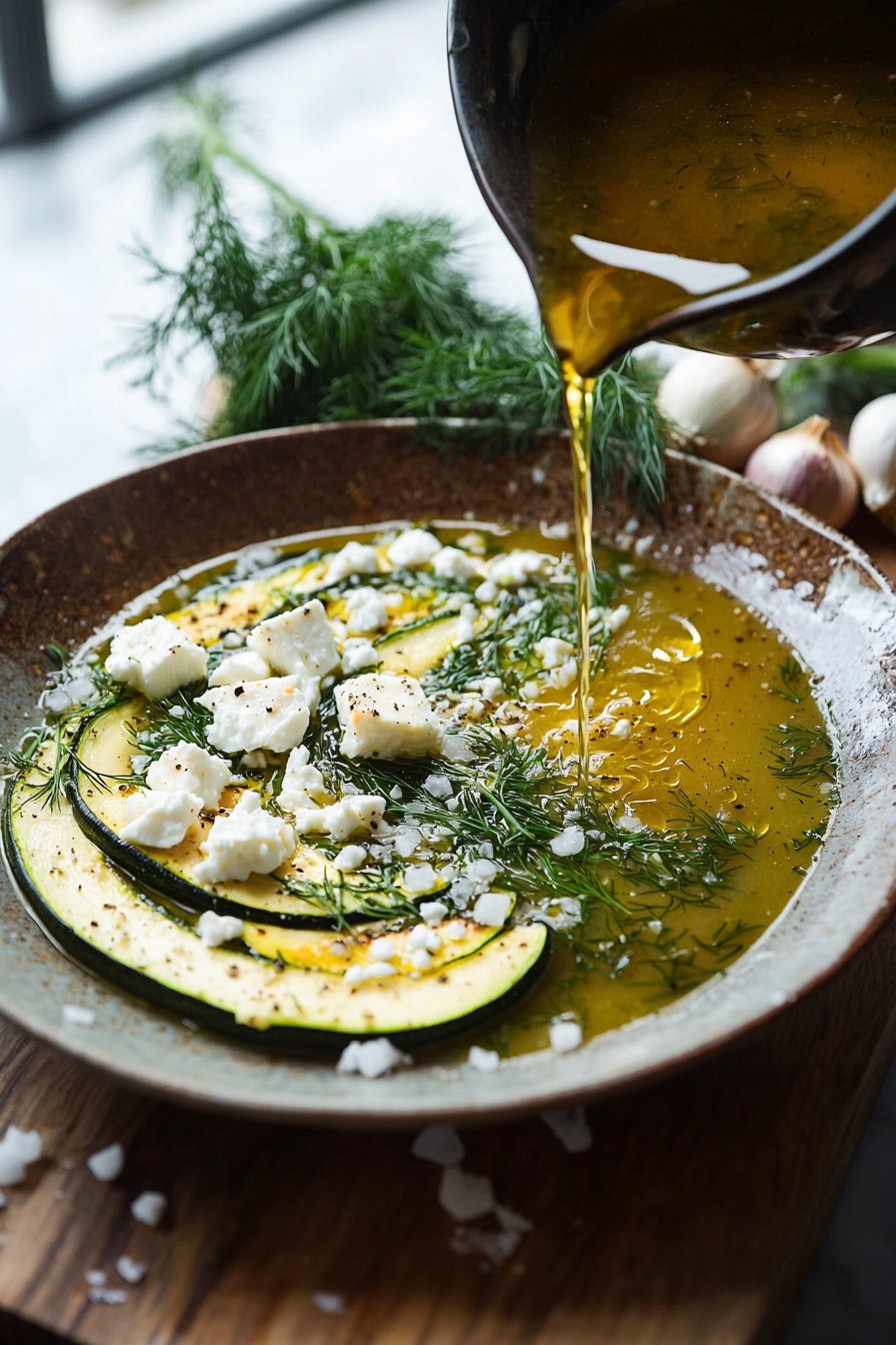 Geröstete Zucchini-Suppe mit Feta und Dill