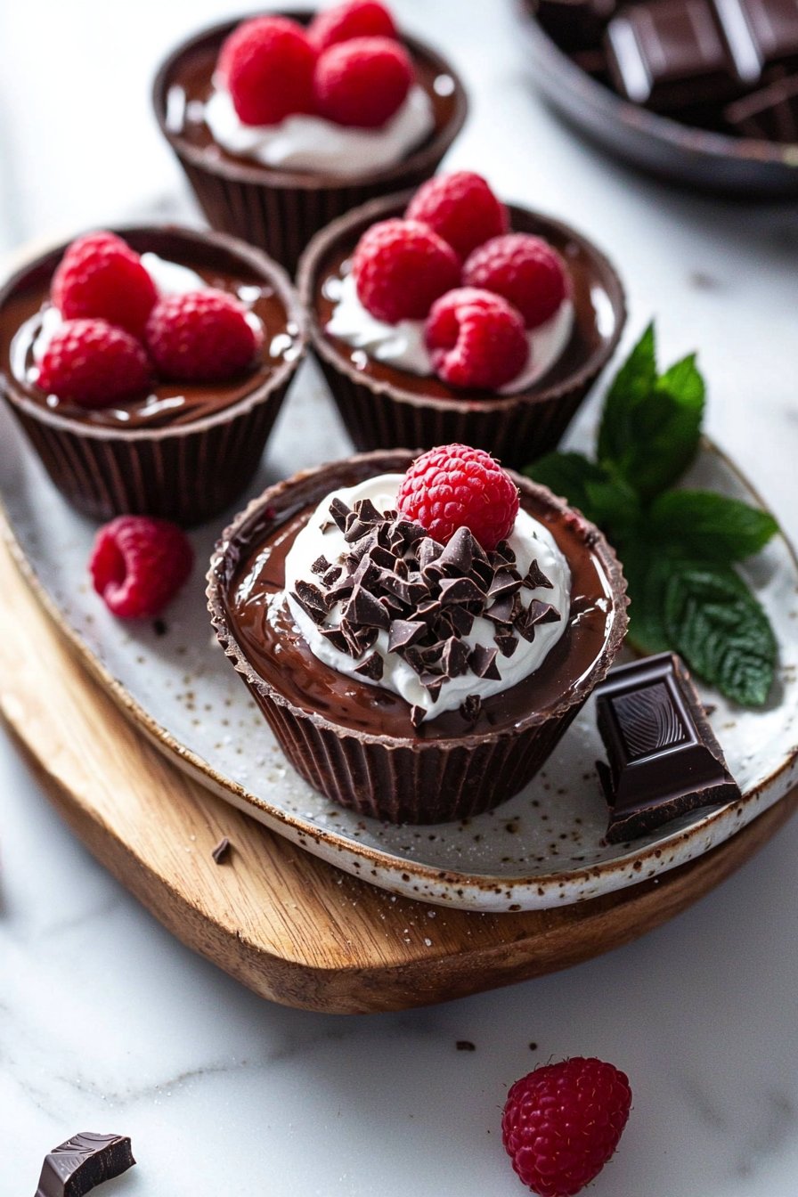No-Bake Raspberry Chocolate Mousse Cups