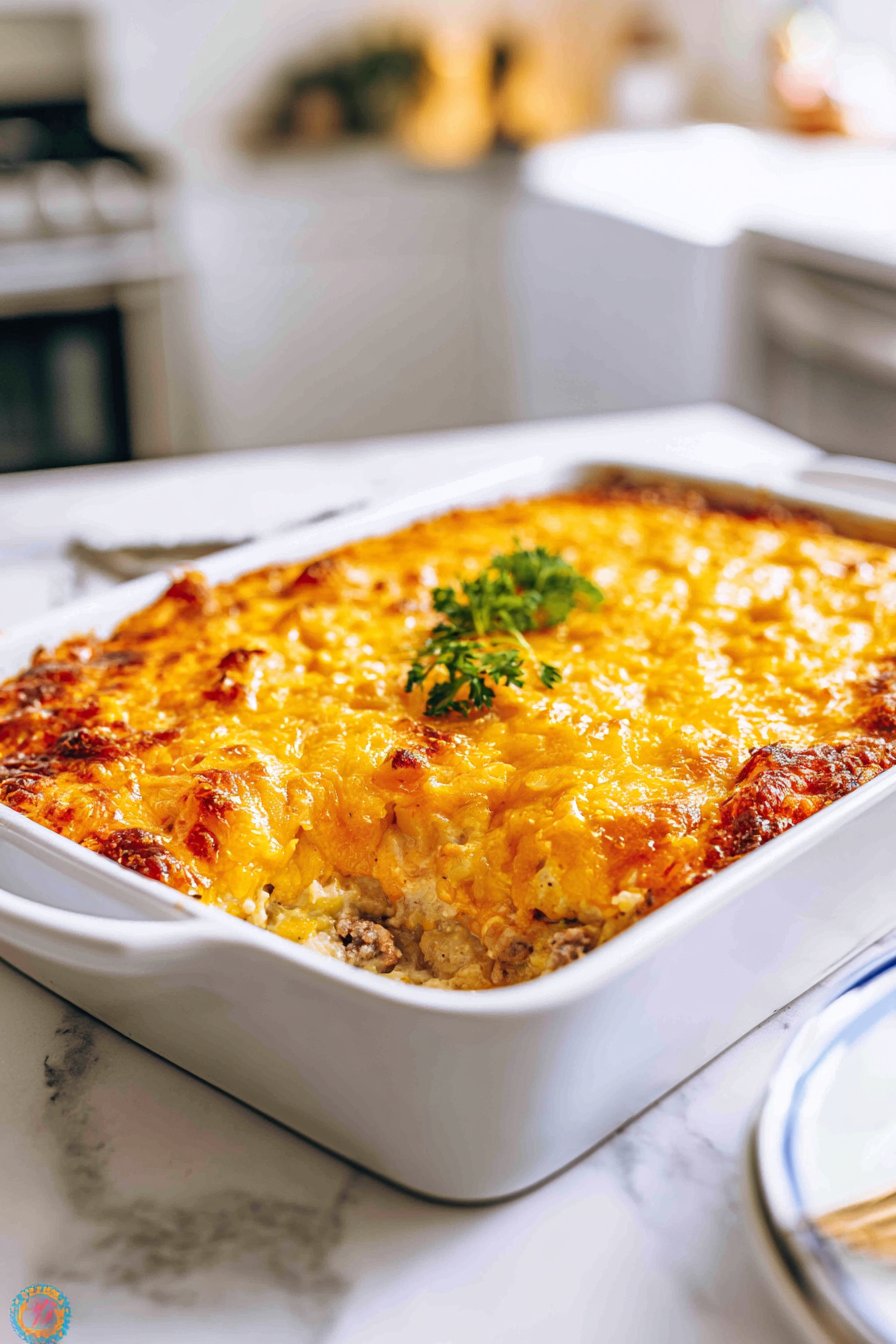 Cheesy Ground Beef and Rice Casserole