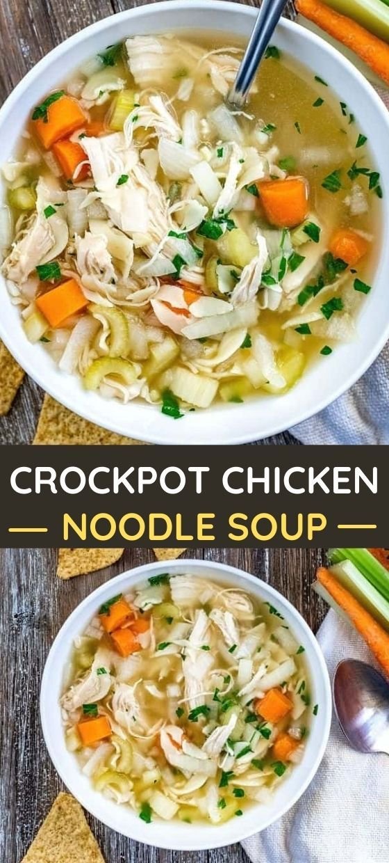 BEST HOMEMADE CROCKPOT CHICKEN NOODLE SOUP