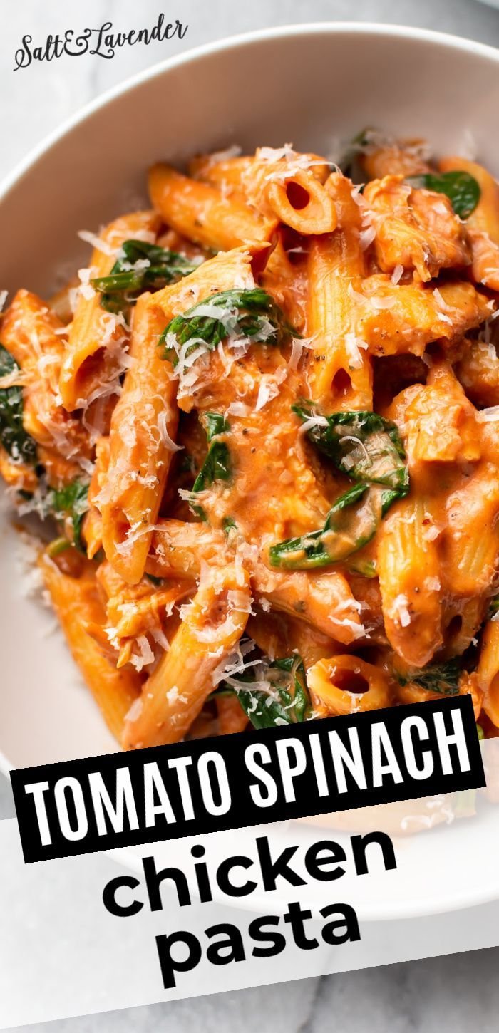 Tomato Spinach Chicken Pasta
