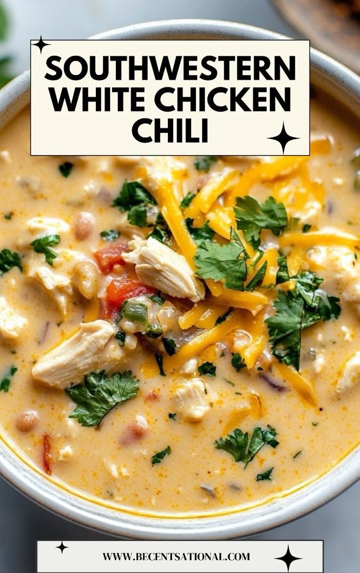 Creamy Southwestern White Chicken Chili – A Fall Soup Favorite