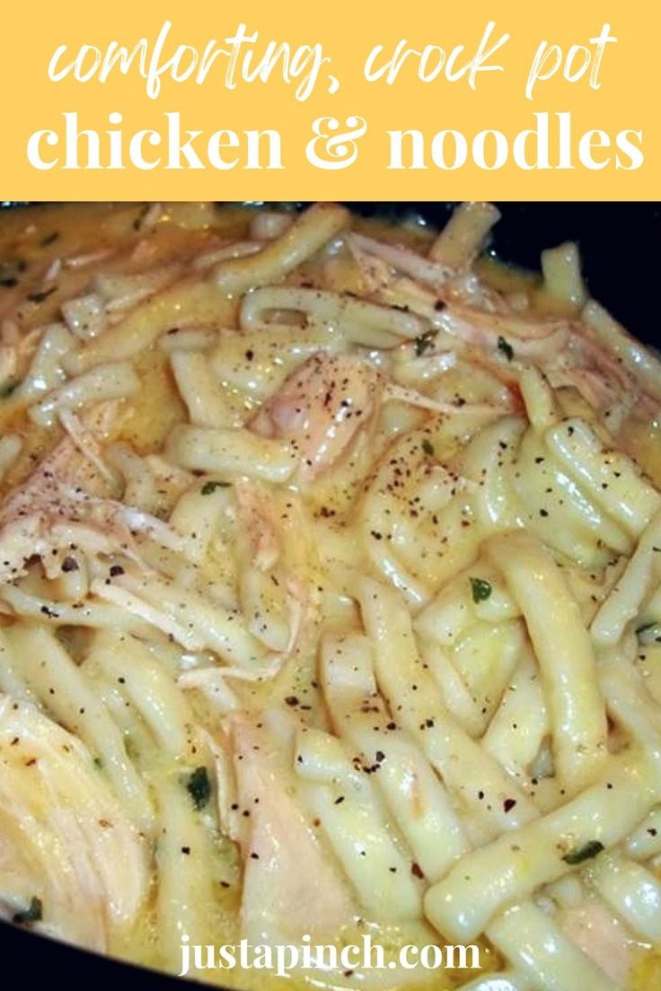 Comforting, Crock Pot Chicken and Noodles