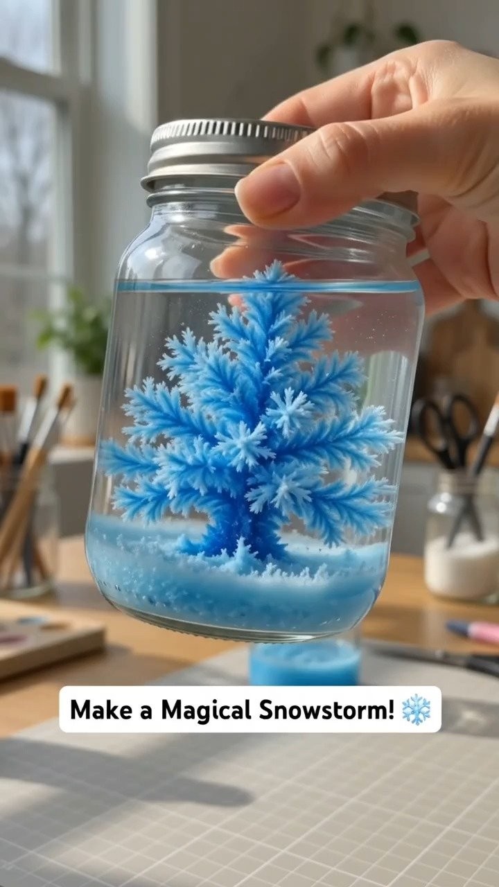 Schneesturm im Glas kreiert eine magische, wirbelnde Winterlandschaft in einer schönen Sinnesflasche ✨