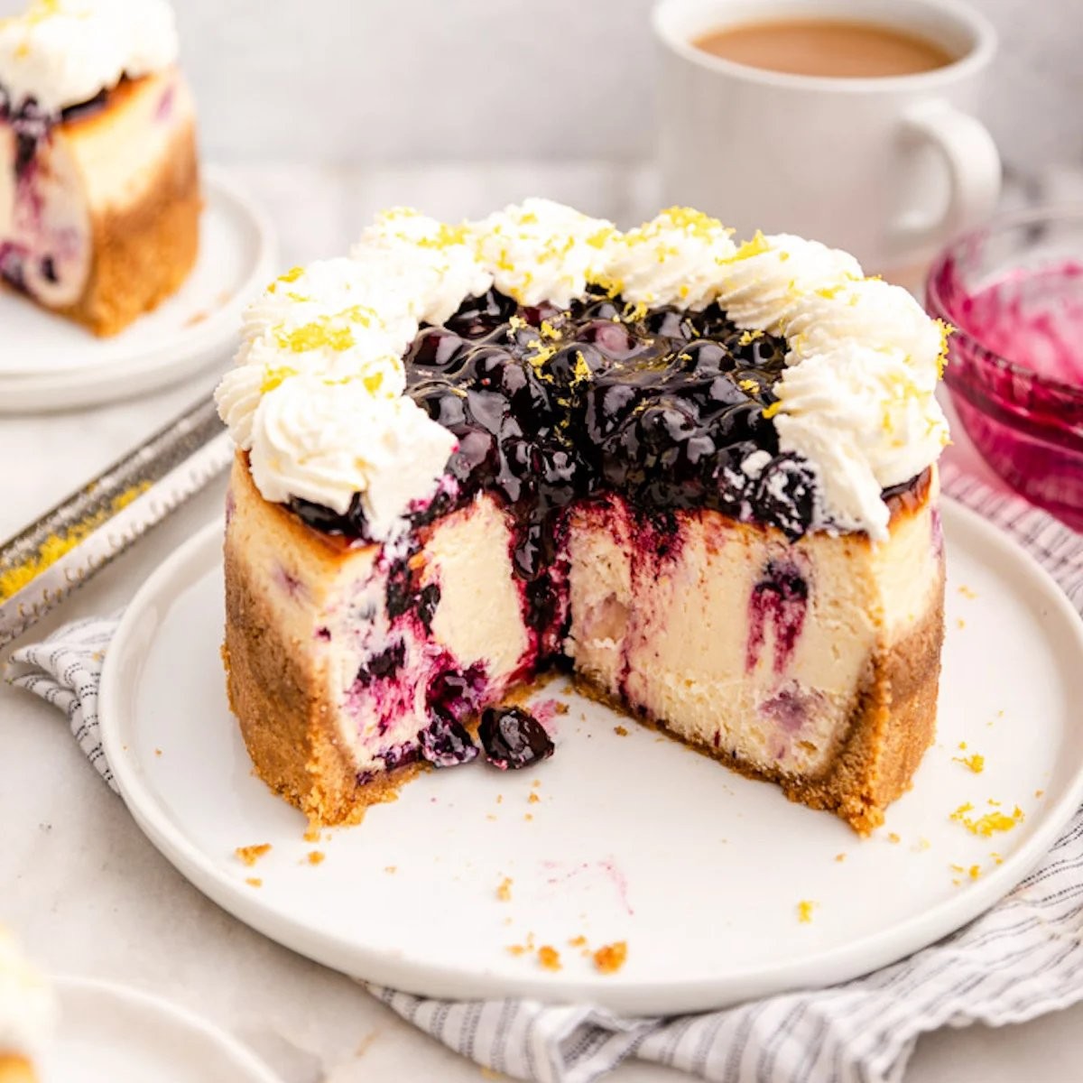 Lemon Blueberry Cheesecake, Baked 1 Lemon Blueberry Cheesecake, Baked