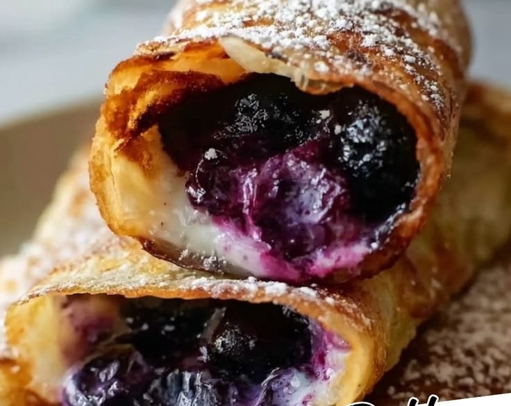 Blueberry and Cream Cheese Egg Rolls