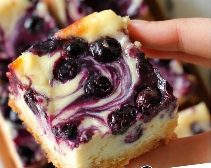 Blueberry Cheesecake Bars Recipe (Homemade) 4 Homemade Blueberry Cheesecake Bars