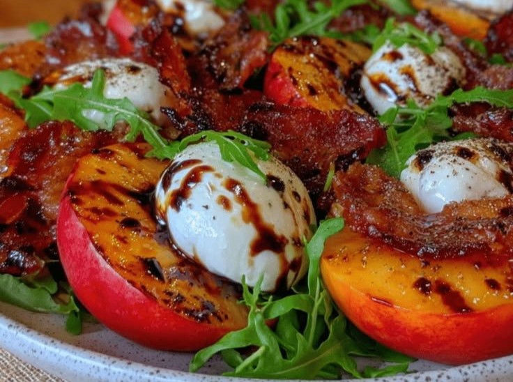 Honey Balsamic Grilled Peach Salad