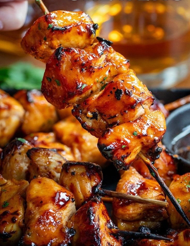 Bourbon Chicken Skewers