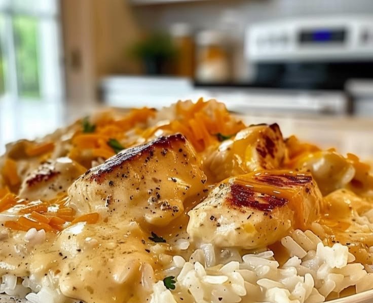 Creamy Smothered Chicken and Rice
