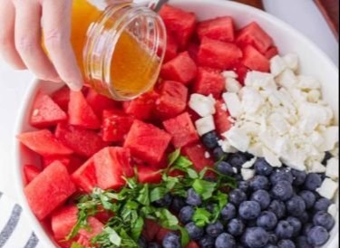 Watermelon Blueberry Feta Salad