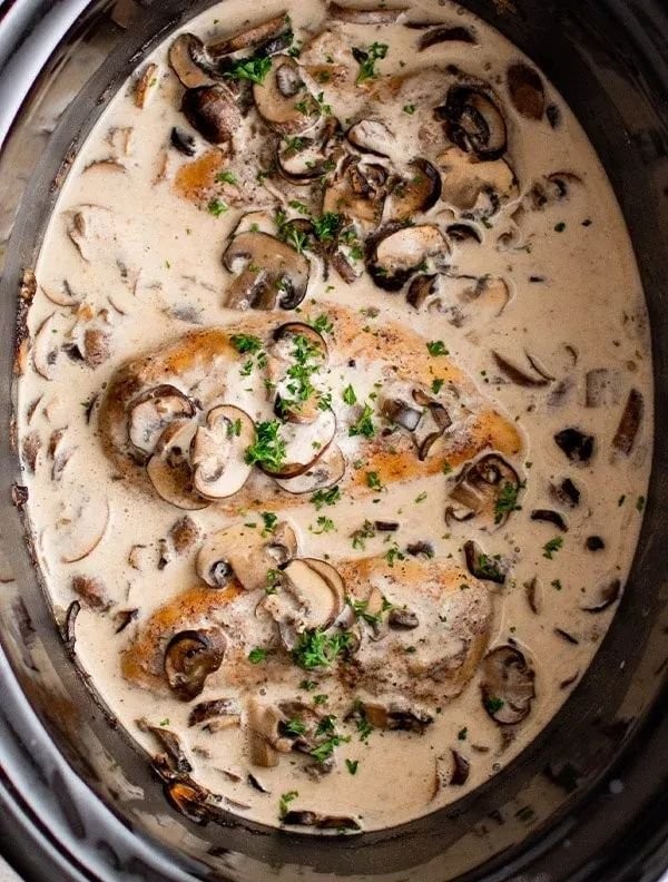 Slow Cooker Mushroom Chicken