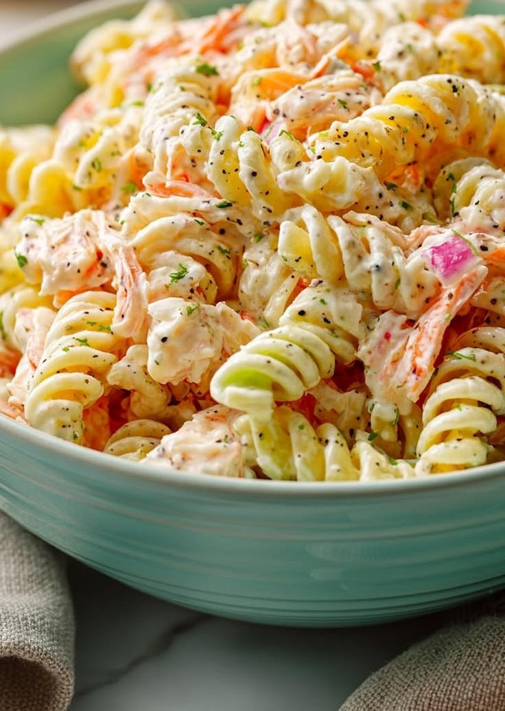 Simple Crab Pasta Salad with Ranch Dressing